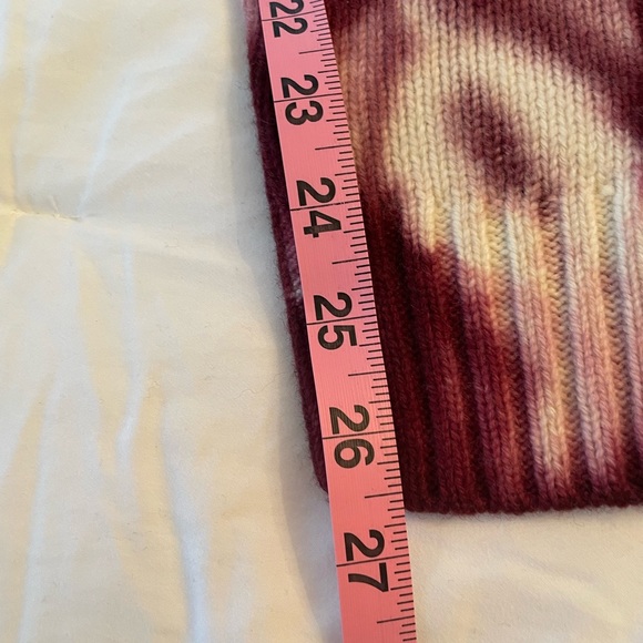 NWOT Generation Love Tyrell Tie Dye Burgundy/Cream Sweater w/ puff sleeve - SZ L - Picture 9 of 16